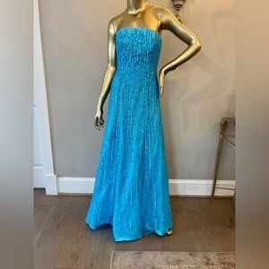 SOLD Vintage Blue Prom Dress